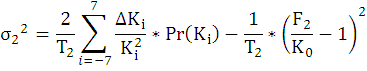 Формула расчёта квадрата σ2 для индекс волатильности RVI
